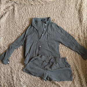 High Waist Gray Women Shorts